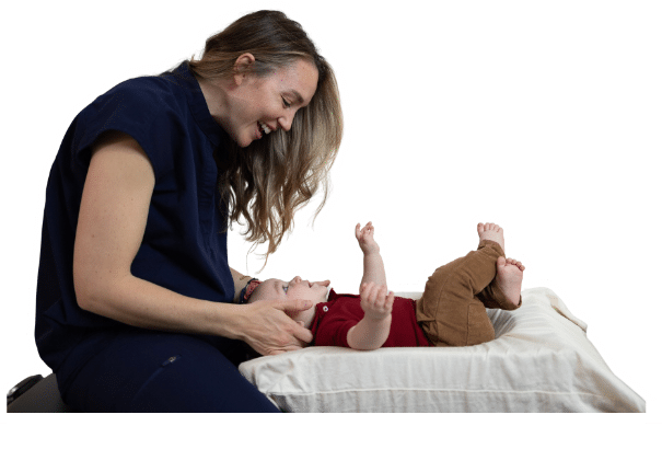 baby receiving care from houston chiropractor